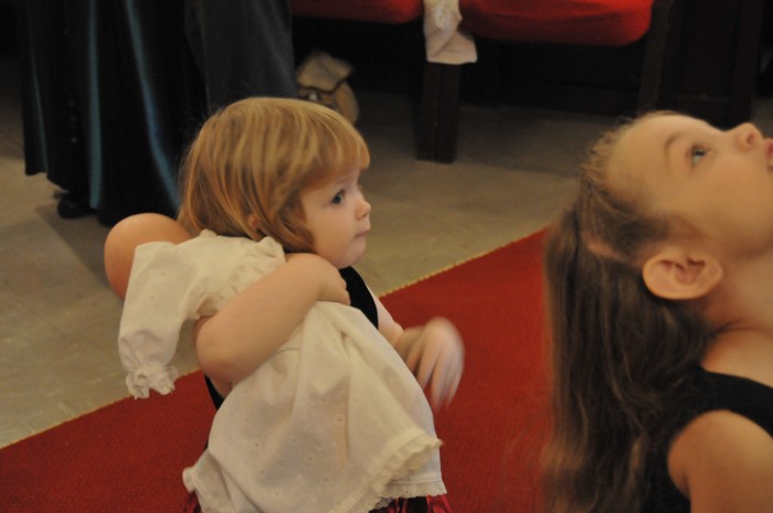 Mathilda baptized a baby too during the service.