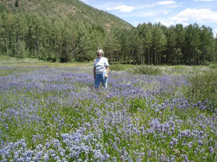 Mom and flowers.