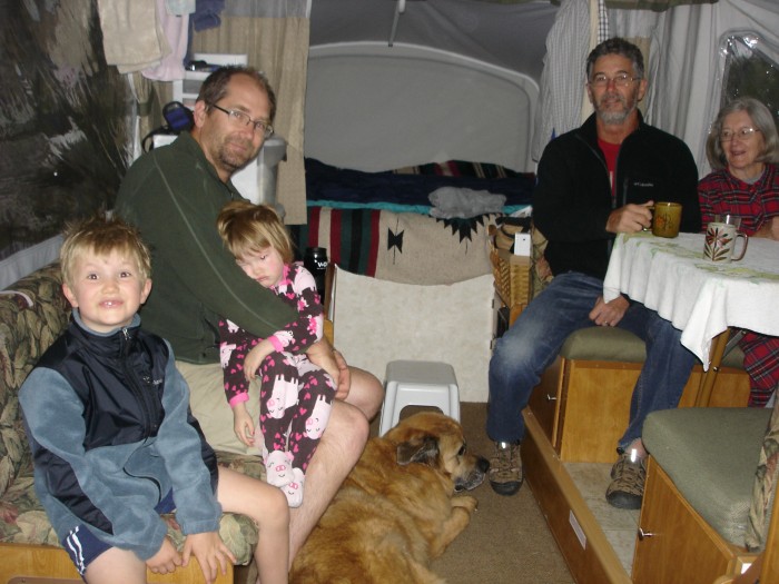 Rainy and cool so everyone was in the camper a lot.