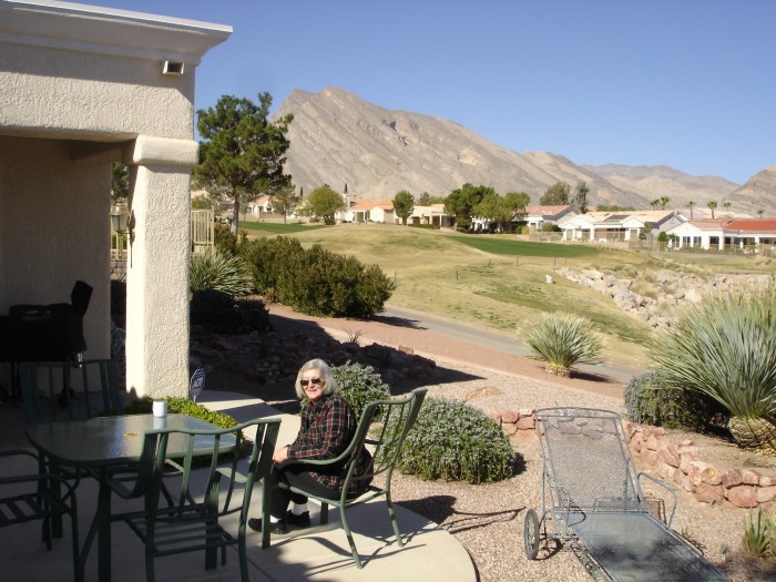 The Hite's patio and golf course.