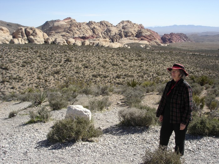 Red Rocks Nat. Park where late Paleozoic carbonates are thrust over Mesozoic red beds of the Colorado Plateau.  About 10 miles west of the Hite's house.