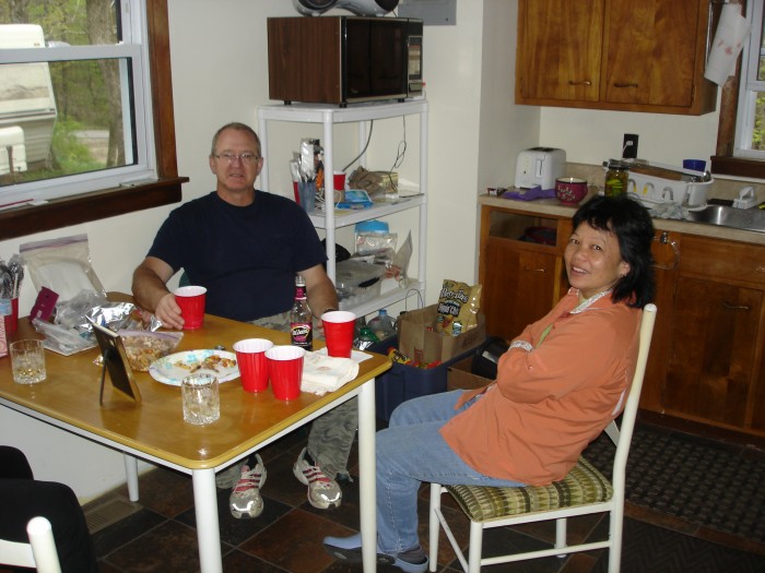 Lunch in the farmhouse.