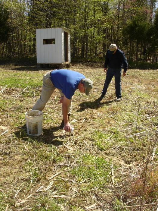 Here is &quot;Jonney Hedge Apple Seed&quot; at work planting.