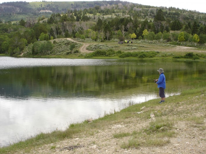 Judy fishing.