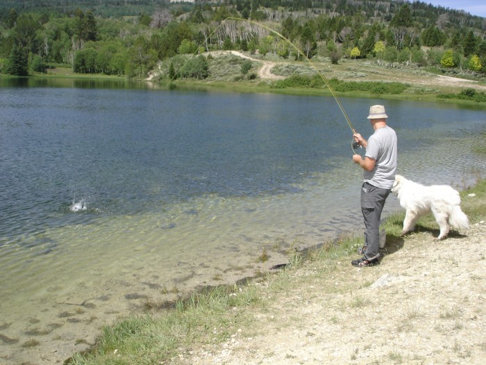 Norman and Jason fishing.  The &quot;fly&quot; was the Atomic Ant!