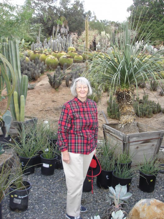 Judy at the cactus store.