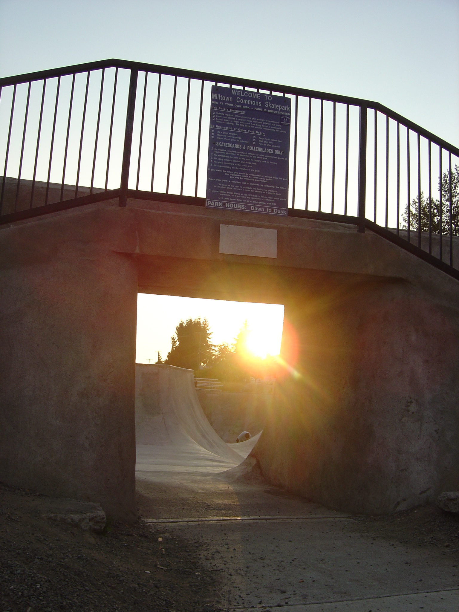 The sun setting throught the door at Milton