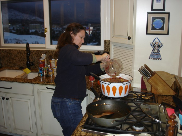 We wondered why Hannah was making so much Mexican-style soup.  She knew 4 more were coming!