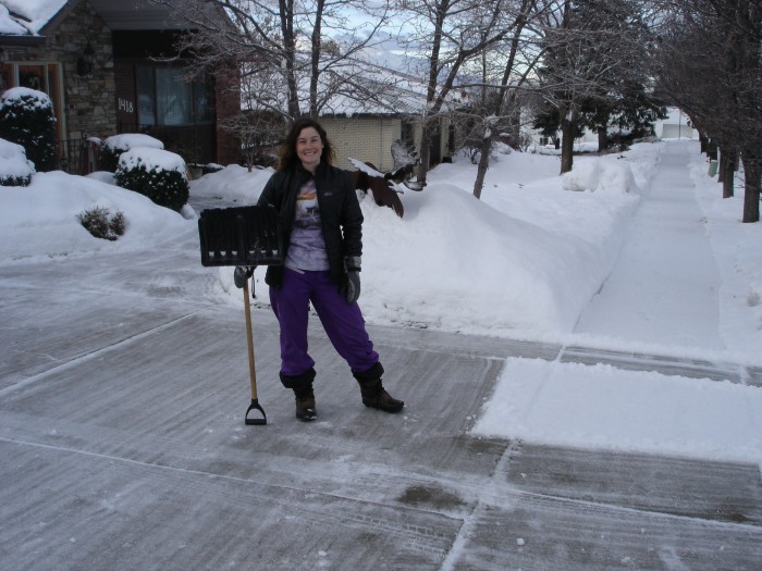 She had a chance to shovel snow.