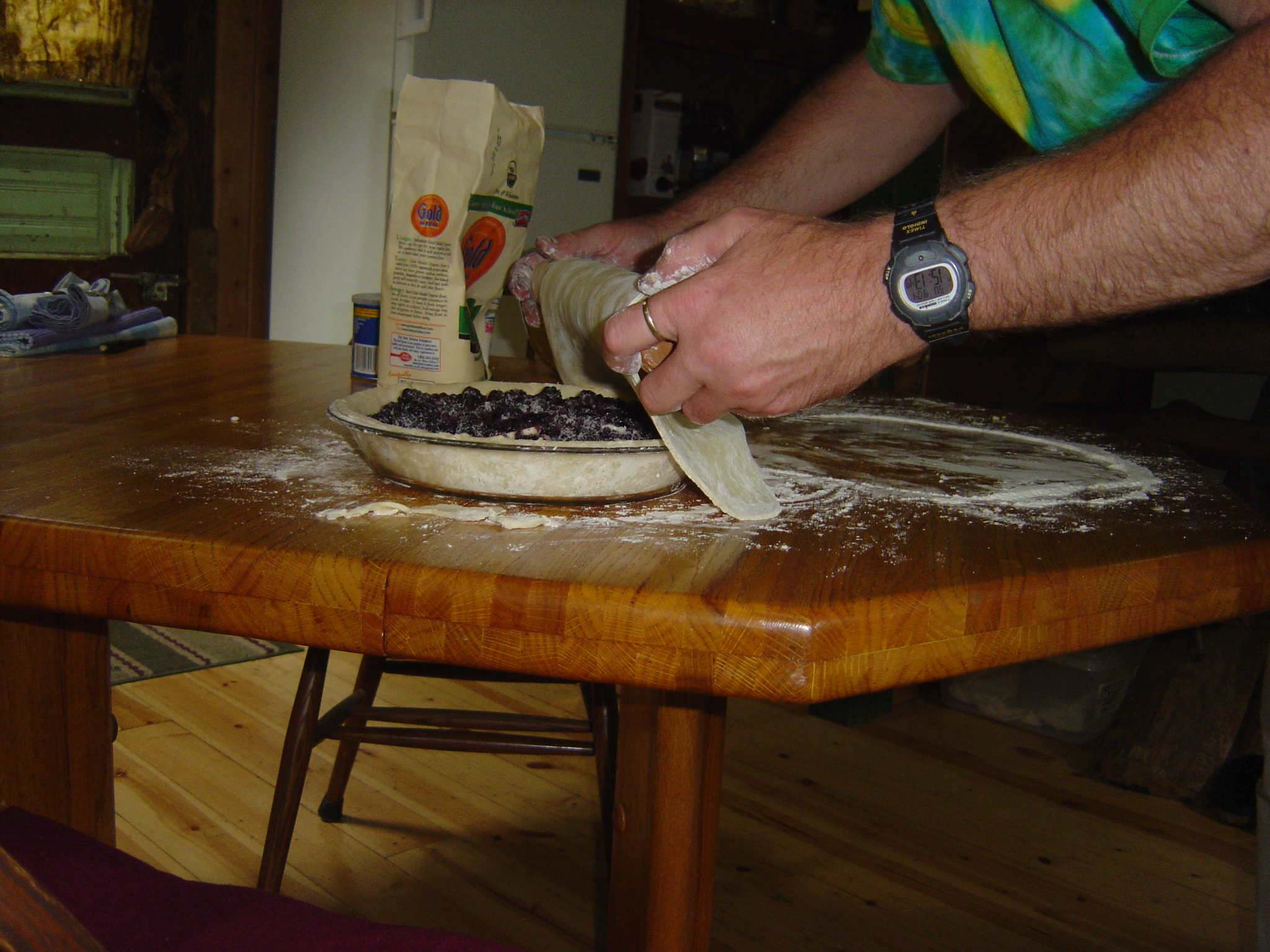 Chris showing us how to make a pie