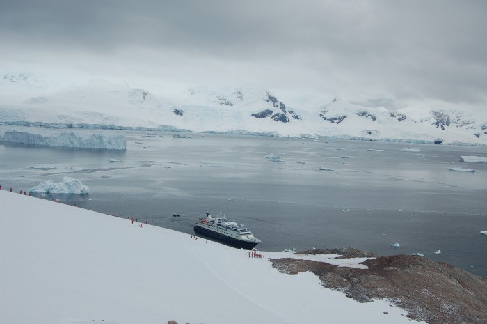 Always lots of people dressed similarly, at Neko Harbour, Antarctic Pen