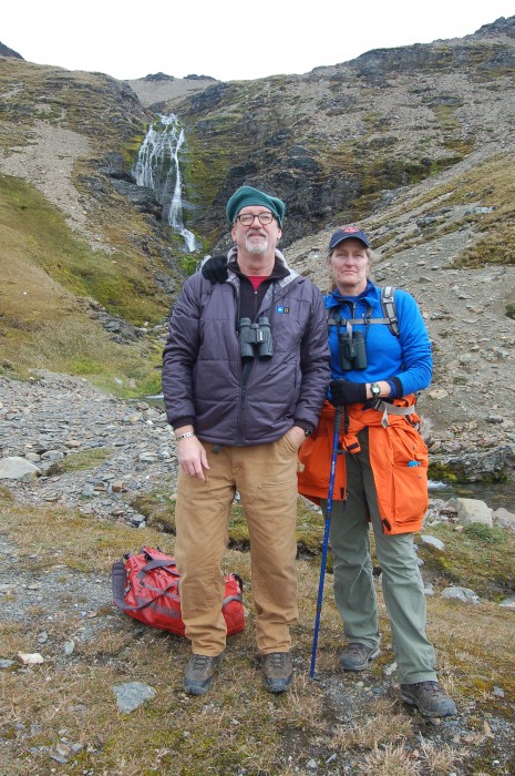 Near end of the Shackleton hike with THE WATERFALL in the background