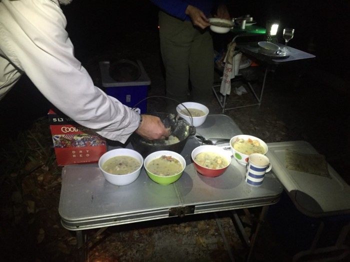 clam chowder from Teewah beach