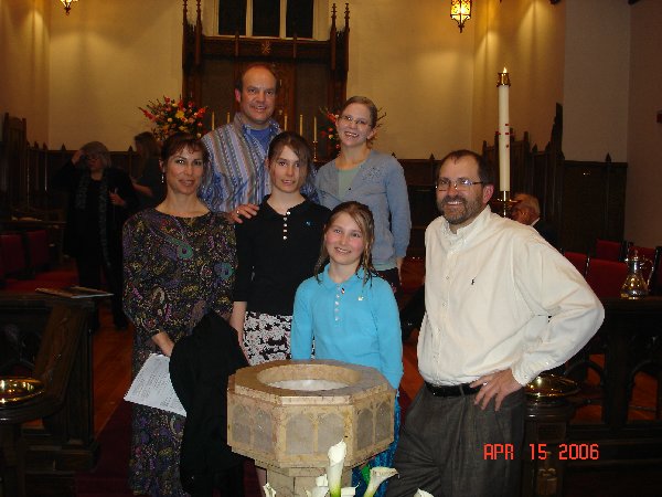 This is the post-Baptism picture.  Friends Gary from Seattle and Andrea from here are the Godparents.