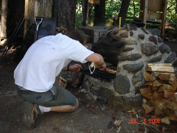 Six different kinds of home made pizza, cooked in the outdoor oven!