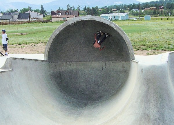 I also hit up South Park.  It was a grindline bowl and had a cradle.  This guy helped build the bowl.  It was 85 degrees and 10,000 feet.