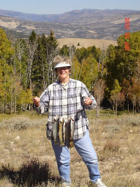 We managed to catch a few good trout on the first day!  Judy caught three on three cosecutive casts at one point!