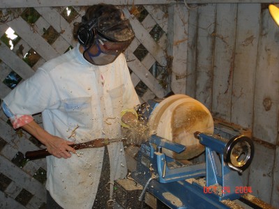 At work on a bowl.