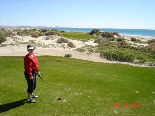 We played golf a couple times on a new Jack Nicholas course that was very difficult - sand and brush everywhere the ball landed!  But it was fun!