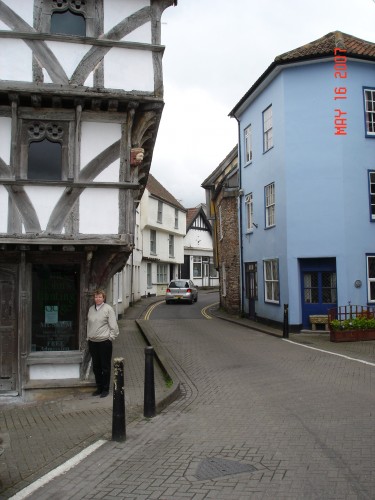 High street, much as it was &quot;back then&quot;.  King John's Hunting Lodge on the left, now the town museum, and the blue house on the right is for sale for +L300K!