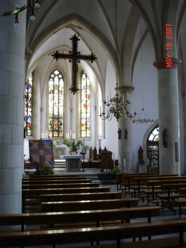 The inside of the Holtwich church of St. Nicholas.  Obviously renovated post war.  The Ammeloe church looked much the same inside.