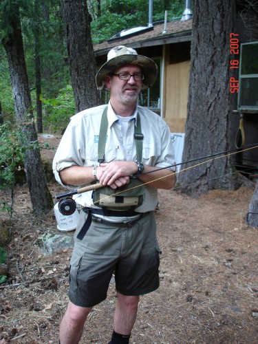 Chris in his fishing costume (where do you get all that stuff?)